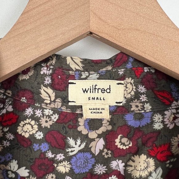 Aritzia Wilfred Floral Print Long Utility Cargo Shacket Trench Coat Light Jacket - Picture 3 of 10